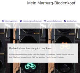 Screenshot Online Radverkehrsdialog wwvv.meinmarburgbiedenkopf.de